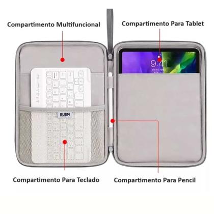 Imagem de Kit Para Tablet Xiaomi Redmi Pad SE 11" Pasta Case Rosa + Teclado e Mouse sem fio Bluetooth