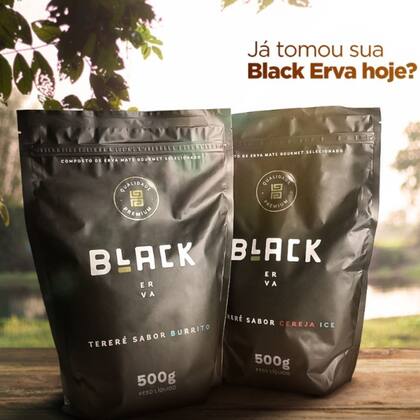 Imagem de Kit Para Tereré Garrafa Lisa Black Erva Mate 500g Copo Cuia Quadrado Acrílico Bomba Clássica Preta