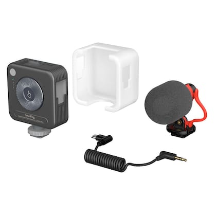 Imagem de Kit Para Vlog Mobile Smallrig Vk-50ii Completo Com Tripé Extensor, Luz Led E Microfone