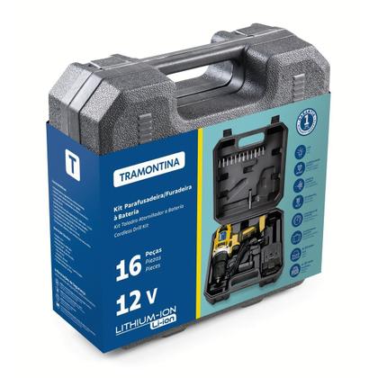 Imagem de Kit parafusad/furad 12 v 16 pcs tramontina cod42383216