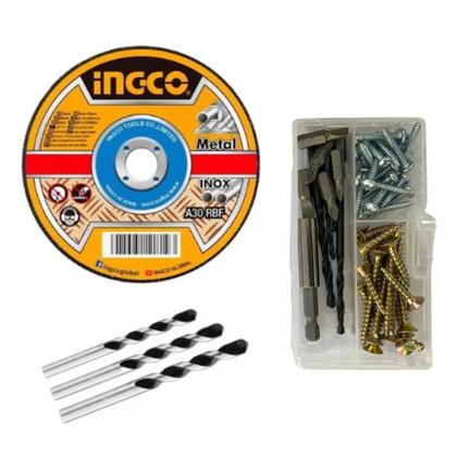 Imagem de Kit Parafusadeira E Esmerilhadeira Com 2 Baterias 20V Ingco