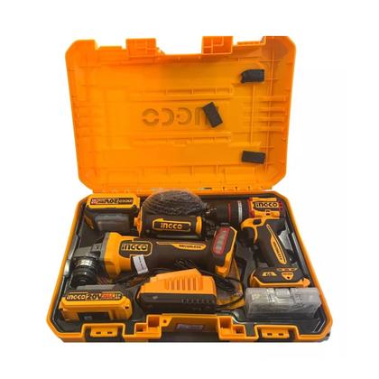 Imagem de Kit Parafusadeira E Esmerilhadeira Com 2 Baterias 20V Ingco