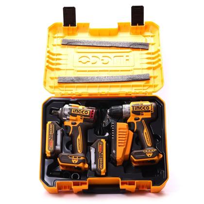 Imagem de Kit Parafusadeira E Furadeira 3/8 E Chave De Impacto Ingco