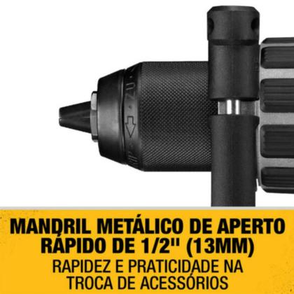Imagem de Kit Parafusadeira/Furadeira de Impacto Dewalt 1/2" 20V MAX com 4 Baterias 5Ah e Carregador - DCD996P2T-BR