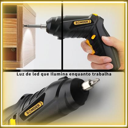 Imagem de Kit Parafusadeira Sem Fio Portátil USB Completo Recarregável