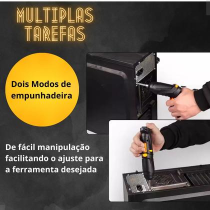 Imagem de Kit Parafusadeira Sem Fio Portátil USB Completo Recarregável