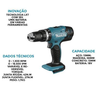 Imagem de Kit Parafusadeiras Impacto 18V Makita Dlx2336Y01 Com Bolsa