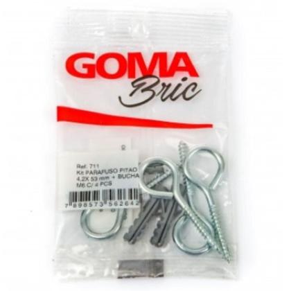 Imagem de Kit Parafuso Pitão Goma 4,2 x 53 mm + Bucha M6 com 4 Peças