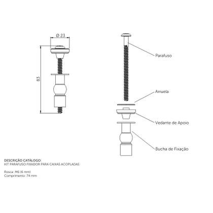 Imagem de Kit Parafusos com Bucha Expansora Para Assento