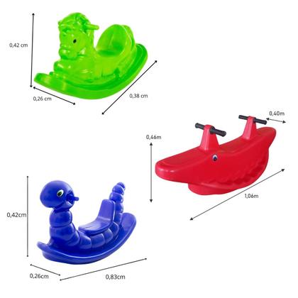 Imagem de Kit Parquinho Pula Pula 2,30m Casinha de Bolinhas 1,50m com 1000 Bolinhas Escorregador Médio 2 Gangorra 1 Lugar 1 Gangorra 2 Lugares
