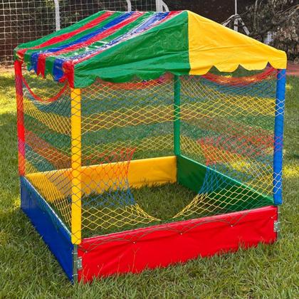 Imagem de Kit Parquinho Pula Pula 2,30m Casinha de Bolinhas 1,50m com 1000 Bolinhas Escorregador Médio 2 Gangorra 1 Lugar 1 Gangorra 2 Lugares