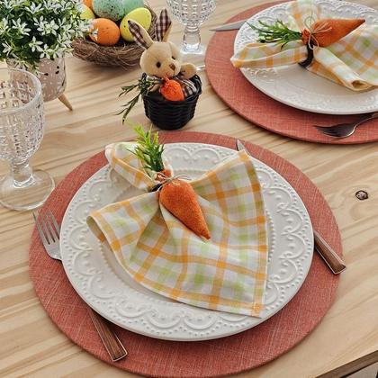 Imagem de Kit Páscoa 4 Capa Sousplat Base Guardanapo Anel PG+1 Cesta