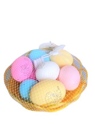 Imagem de Kit Páscoa Cestinha c/ 10 Ovos para Colorir + 4 Canetinhas