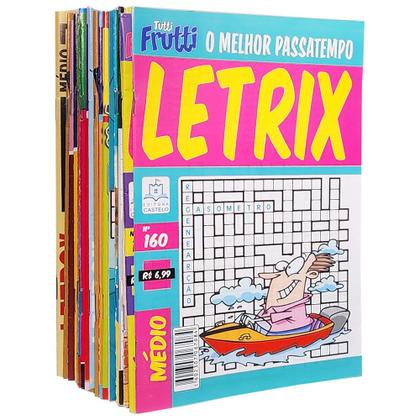 Imagem de Kit Passatempos Com Letras Letrix Letrox Letrex 20 Revistas + 3 Livros 