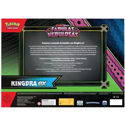 Imagem de Kit Pasta Fichário Pokémon Escarlete e Violeta Fábulas Nebulosas com 20 Folhas e Box Kingdra TCG