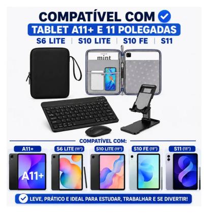Imagem de Kit Pasta + Teclado Mouse P/galaxy Tab A11+ Plus / S10 Lite