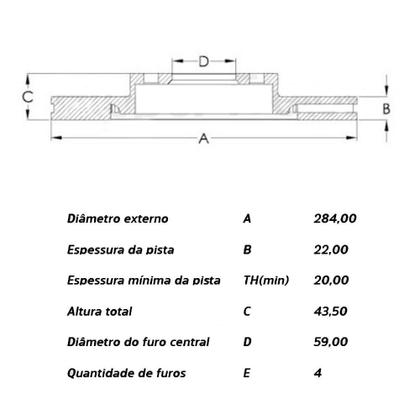 Imagem de Kit Pastilha Disco Diant Ventilado Fiat Pulse 1.3 21 a 23