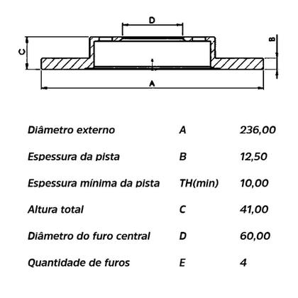 Imagem de Kit Pastilha Disco Dianteiro Sólido Corsa 1.0 1.4 94 a 2005