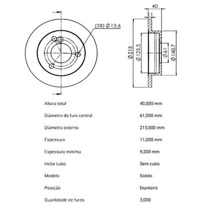 Imagem de Kit Pastilha Disco Dianteiro Sólido Kwid 1.0 Fremax Lonaflex