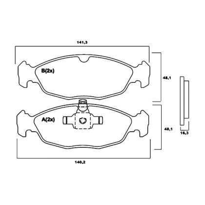 Imagem de Kit Pastilha Disco Freio Chevrolet Corsa Classic 1.0 2010 a 2016 Dianteiro Sólido Teves
