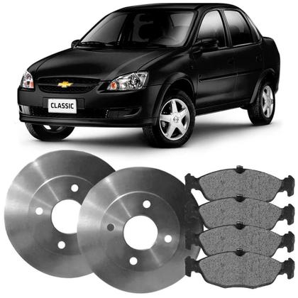Imagem de Kit Pastilha Disco Freio Chevrolet Corsa Classic 1.0 2010 a 2016 Dianteiro Sólido Teves