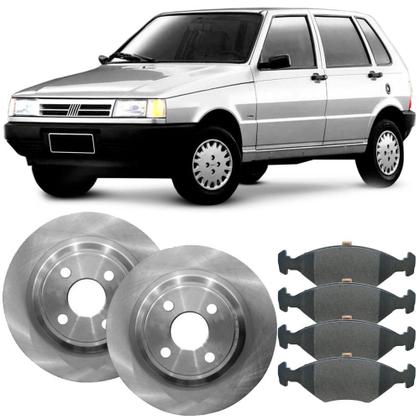 Imagem de Kit Pastilha Disco Freio Fiat Uno 87 a 2003 Dianteiro Sólido TRW