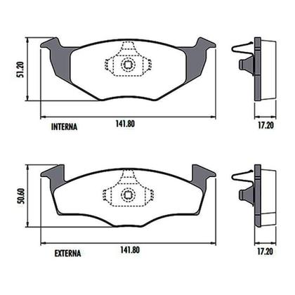 Imagem de Kit Pastilha Disco Freio Fox 2004 a 2015 Dianteiro Ventilado Bosch Lonaflex