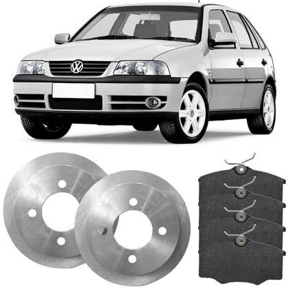 Imagem de Kit Pastilha Disco Freio Gol G2 G3 96 a 2005 Dianteiro Sólido Varga Lonaflex
