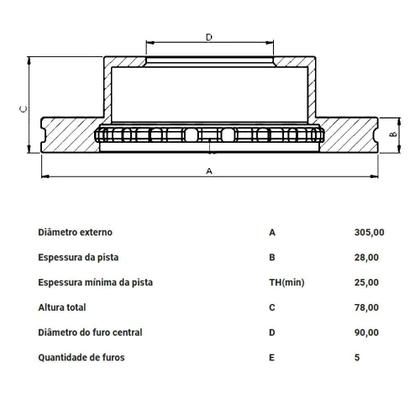 Imagem de Kit Pastilha Disco Renault Master 2002 a 2013 Dianteiro Ventilado Bosch Frasle