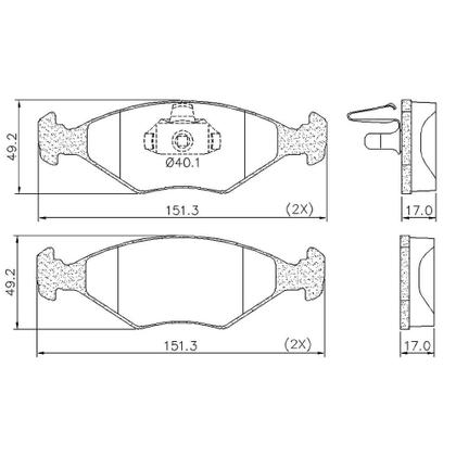 Imagem de Kit Pastilha Freio Fiat Palio Siena 96 a 2017 Dianteira Lonaflex P60