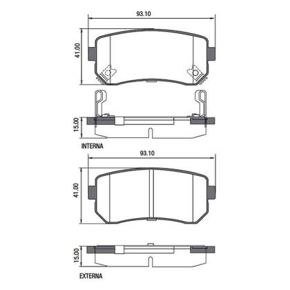 Imagem de Kit Pastilha Freio Hyundai I30 2.0 2009 a 2012 Traseira Mando Frasle