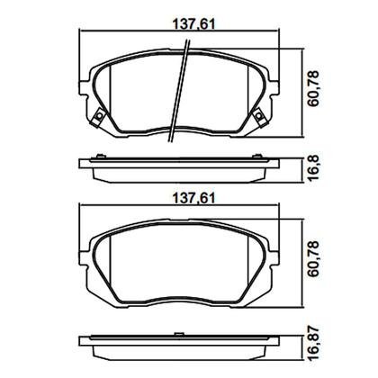 Imagem de Kit Pastilha Freio Hyundai IX35 Kia Cadenza 2010 a 2018 Dianteira Kasco N1256 Cobreq