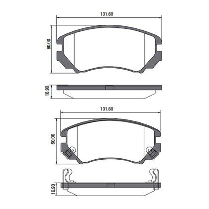 Imagem de Kit Pastilha Freio Kia Sportage 2005 a 2010 Dianteira Akebono PD635 Frasle