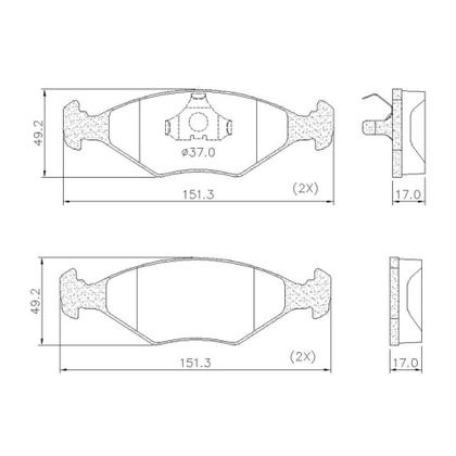Imagem de Kit Pastilha Freio Palio Premio Uno 85 a 2003 Dianteira Teves Frasle PD25