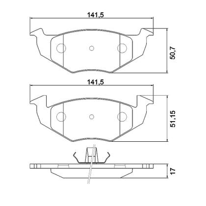 Imagem de Kit Pastilha Freio Volkswagen Voyage G5 2009 a 2014 Dianteira TRW RCPT01870