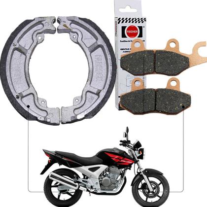 Imagem de Kit Pastilha + Lona Freio Cbx Twister 250 2001 a 2008/ Cb 300 Sem Abs 2009 a 2010 Fischer/Fabreck