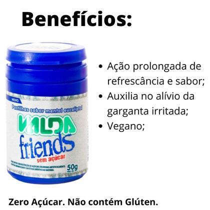 Imagem de Kit Pastilha Valda Friends Mentol Eucalipto 6 Potes de 50g