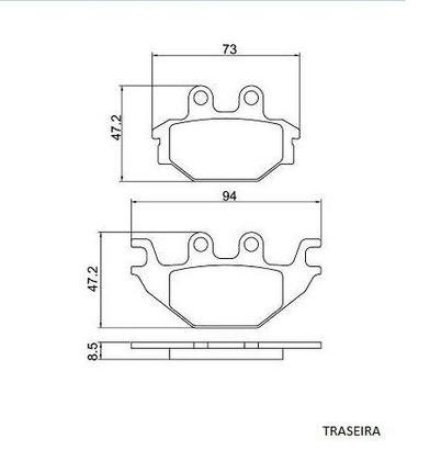 Imagem de Kit Pastilhas de Freio Dafra Next 250 2012 2013 2014