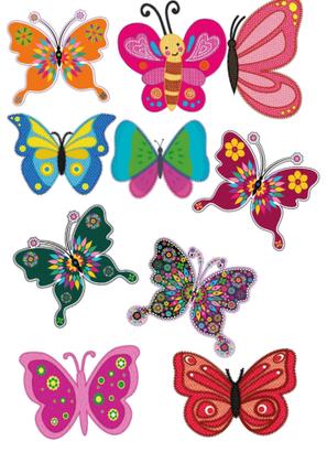 Imagem de Kit Patch Aplique Termocolante borboletas Carol Art c/ 10 un