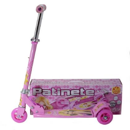 Imagem de Kit Patinete Infantil De Pé Rosa Princesa Belinda  Capacete