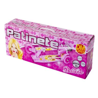Imagem de Kit Patinete Infantil De Pé Rosa Princesa Belinda  Capacete