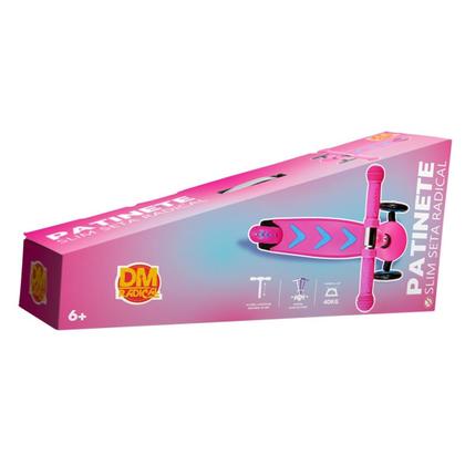 Imagem de Kit Patinete Rosa Menina Seta Radical Ajustável e Capacete