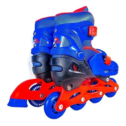 Imagem de Kit Patins Infantil Ajustável 3 em 1 Proteção Acessórios Freio Capacete Dia das Crianças Aniversário Menino Menina Férias Passeios Viagens