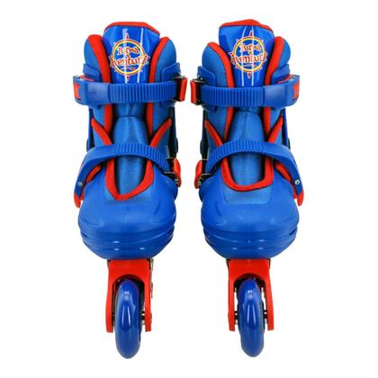 Imagem de Kit Patins Infantil Ajustável 3 em 1 Proteção Acessórios Freio Capacete Dia das Crianças Aniversário Menino Menina Férias Passeios Viagens