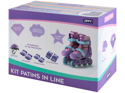 Imagem de Kit Patins Infantil In Line Zippy Toys Rosa