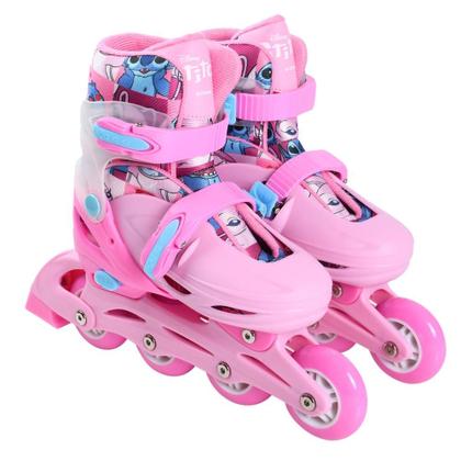 Imagem de Kit Patins Inline 32 à 35 Stitch Angel Disney Rosa
