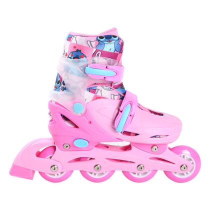 Imagem de Kit Patins Inline 32 à 35 Stitch Angel Disney Rosa