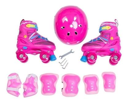 Imagem de Kit Patins Roller Proteção Completo Turma  Aventura Unitoys