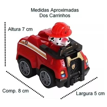 Imagem de Kit Patrulha Canina Carrinhos De Fricção Com Bonecos