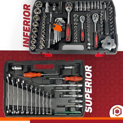 Kit Pci Ferramentas Pci-1d51r 121 Pcs Jogo Soquete Chave Combinada